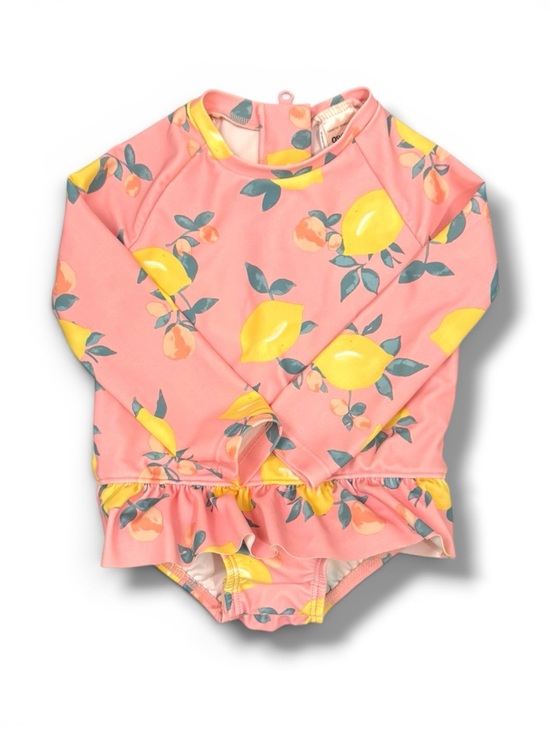 OshKosh B'gosh Other - OshKosh B'gosh Coral Pink Long-Sleeve Rashguard with Yellow Lemon Print